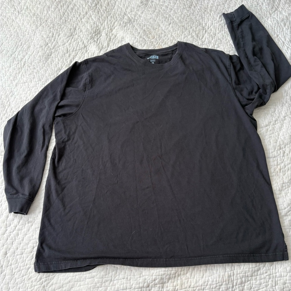 BIG AND TALL! Duluth Trading Co Charcoal Long Sleeve Men's Tee